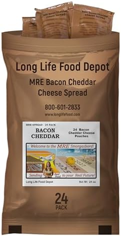 MRE Bacon Cheddar Cheese Spread (24-Pack), Long Shelf Life