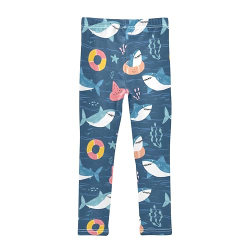 Shark Starfish Blue Sea Girls Leggings Soft Stretch Workout Yoga Dance Pants for Kids Casual Tights2