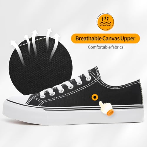 Zgr Womens Low Top Canvas Shoes,Lace Up Canvas Sneakers,Casual Tennis Walking Shoes thumb #1