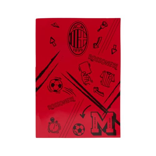 Dettagli: prodotto ufficiale A.C. Milan; quaderno della linea accessori