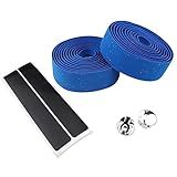 Mantain Bike Handlebar Tape Cork Bicycle Handlebar Tape EVA Foam Cycling Handle Wraps Blue Color for Road Bike 2 Rolls