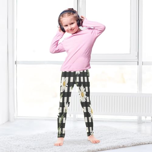 Bolaz Toddler Girls Leggings Printed Yoga Pants Leggings Grid Flower for Kids4
