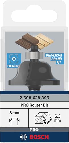 Bosch 1x PRO Profilfräser römisch (für Weichholz, Hartholz, Ø 38,1 mm, Professional Zubehör Handfräse, Kantenfräse)