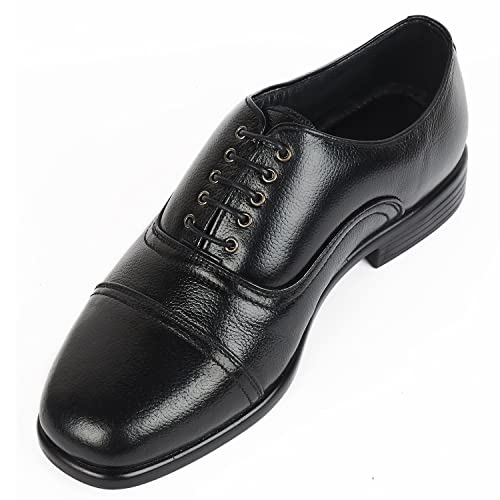 Image of Awadh Police Uniform Lace Up Shoes Derby for Men(Black)