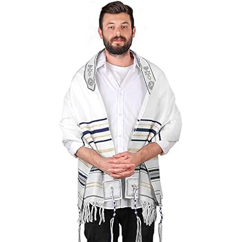 HalleluYAH Messianic Tallit Prayer Shawl 72"x 22" with Bag For Men & Women | Designed in Israel Cover