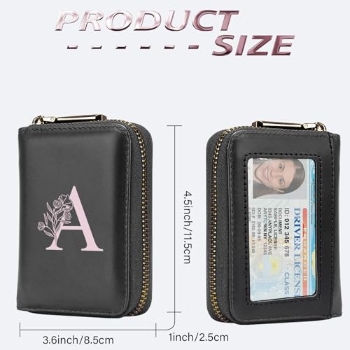 Zipper Wallet Women, Credit Card Holder, Small Accordion Card Cases Holder, RFID Blocking Wallet, Letter Business Card Cases (A)3