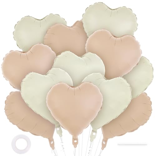 Image of 12 Pcs Colorful Heart Balloons,18 Inch Heart Foil Balloons Love Balloon Valentine Balloon for Birthday Party Wedding Engagement Party Baby Shower Valentine Day Decorations