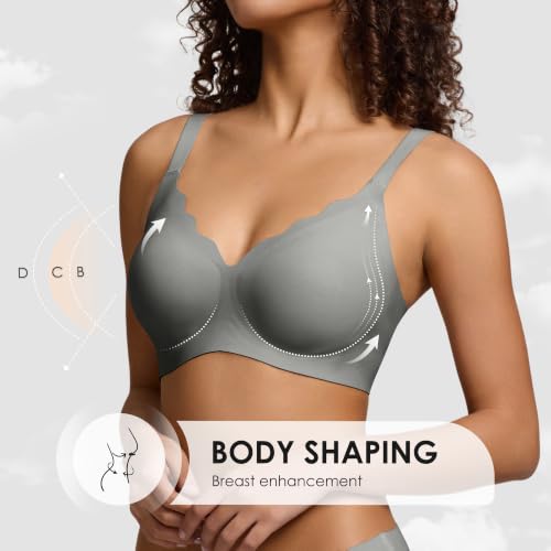 Image of Seamless Wireless Bra for Women with Support - No Underwire Full Coverage Push Up Comfort Bras - Back Fat Smoothing Bralettes