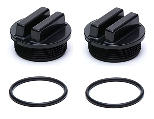 ATIE Black 1-1/2' Threaded Pool Filter Drain Plug Cap Winterizing Plug SP1022CBLK, 86202000, 190030, 27001-0022 with O-Ring for Pentair, Hayward, Sta-Rite Pool Filter Darin Plug (2 Pack)