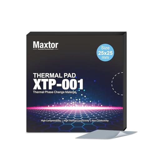 Almohadilla térmica Maxtor XTP-001 de cambio de fase 25x25mm para CPU y GPU de portátiles