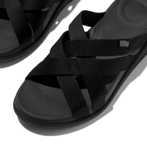 Image of FitFlop Women's, F-Mode Go Webbing Flatform Strappy Slide Sandal