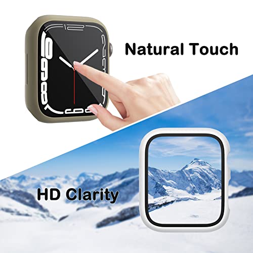 6-Pack Screen Protector for Apple Watch SE/Seires 6 5 4 40mm, Hard PC Case with Tempered Glass All-Around Bumper Cover Compatible with iWatch Series SE/6/5/4 40mm Accessories