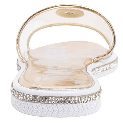 Image of Juicy Couture Women's Slide Sandals - Glitter Bling Open Toe Sparkle Flats - Dressy Summer Casual Footwear