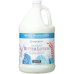 Ginger Lily Farms Botanicals Butter Lotion, 128oz, Island Tranquility | 100% Vegan & Cruelty-Free | Soothing Hand & Body Moisturizer for All Skin Types | Refill Size