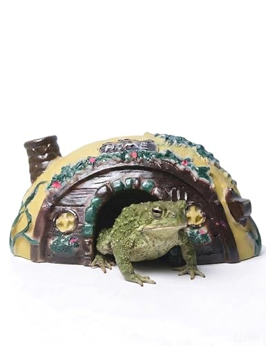 YANPLS Toad Frog House Resin Reptile Hide Cave for Outside Garden Tank