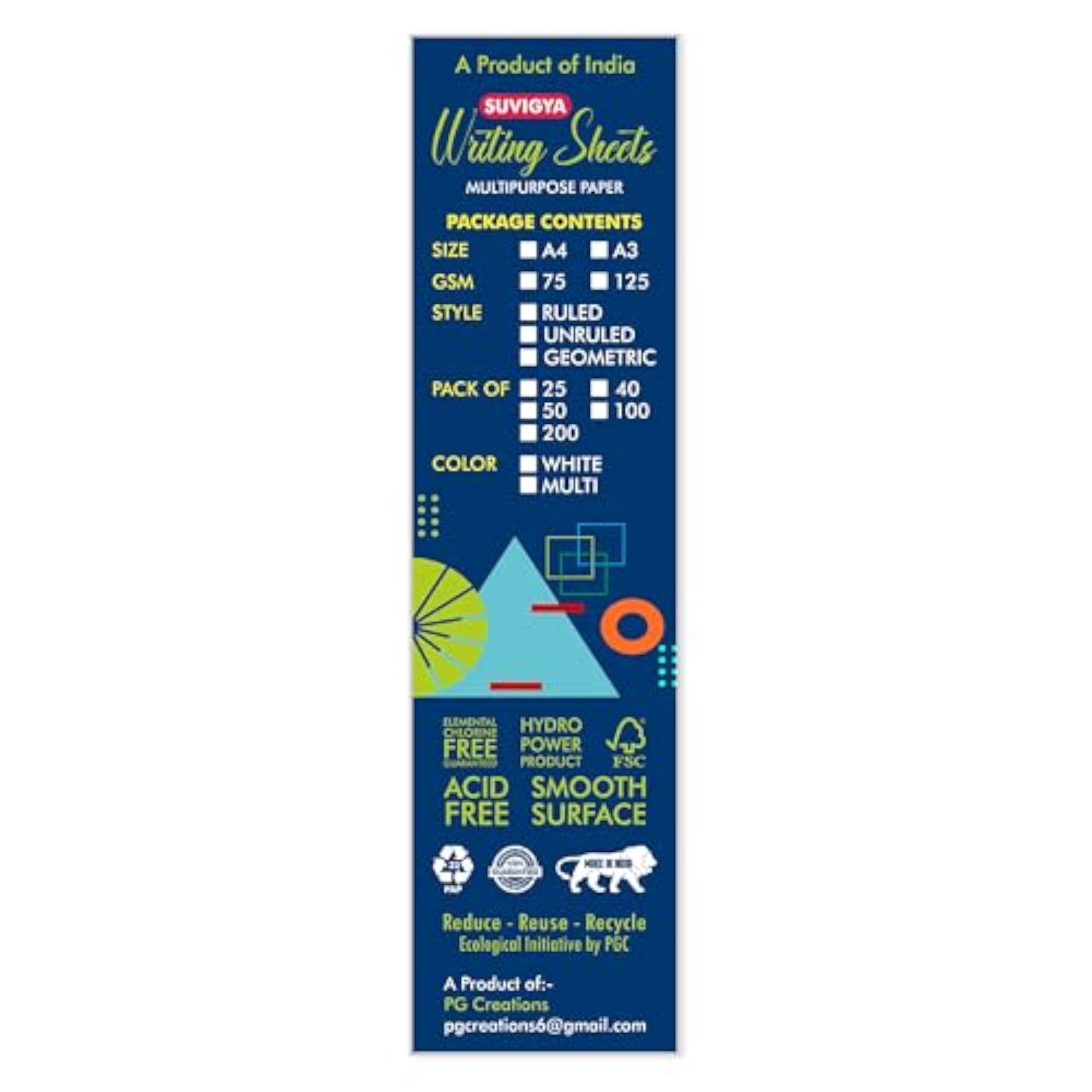 A4 Size, 200 Sheets, Loose Sheets for Binders