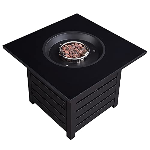 Ehomeline-Fire-Pit-Table-32-Square-40000-BTU-Auto-Ignition-Propane-Gas-Fire-Pit-with-Waterproof-Cover-for-Courtyard-Balcony-Garden-Terrace-Black-Ceramic-Tabletop-CSA-Certification