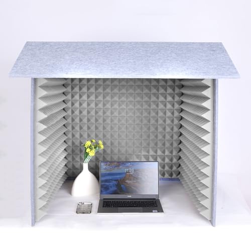 WORDFUN Cabina Vocal Portátil para Grabación, Cubo de Espuma para Micrófono, Cabina de Estudio en Casa, Sala Aislante Acústica, Cubierta de Escritorio para Audio de Calidad de Estudio miniatura 1