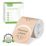 NELKO PM220 Etikettenhersteller-Band, angepasstes Etikettendruckpapier, 50x50 mm, Standard-laminiertes Büro-Etikettierband-Ersatz, Thermo-Etikettenband für Zuhause, Büro, 150 Etiketten/Rolle(Khaki)