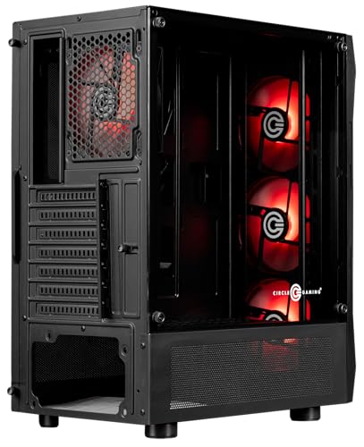 Image of Circle Xtender X4 Mid- Tower Computer Case | Gaming Cabinet - Black| Support ATX, M-ATX, ITX | Pre- Installed 3 x 120mm Front and 1 x 120mm Rear ARGB Mirror Fans