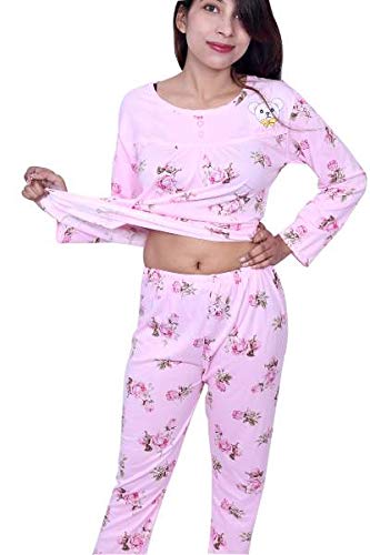 Image of MUKHAKSH (Set = 2 Pieces Girls Little Angel Beautiful Pink Summer Night Suit for Sleepwear /Nightwear, Print May Varyvery Comfortale