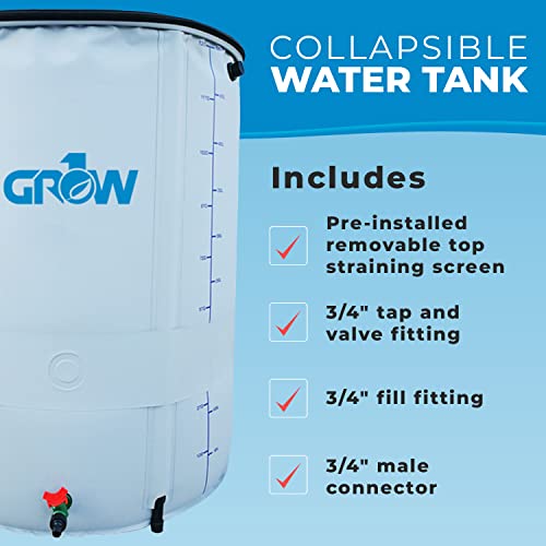 Grow1 Collapsible Reservoir Water Tank 265 Gallon Water Storage Barrel Container Portable For Garden Plants Gardening Greenhouse #TOP4