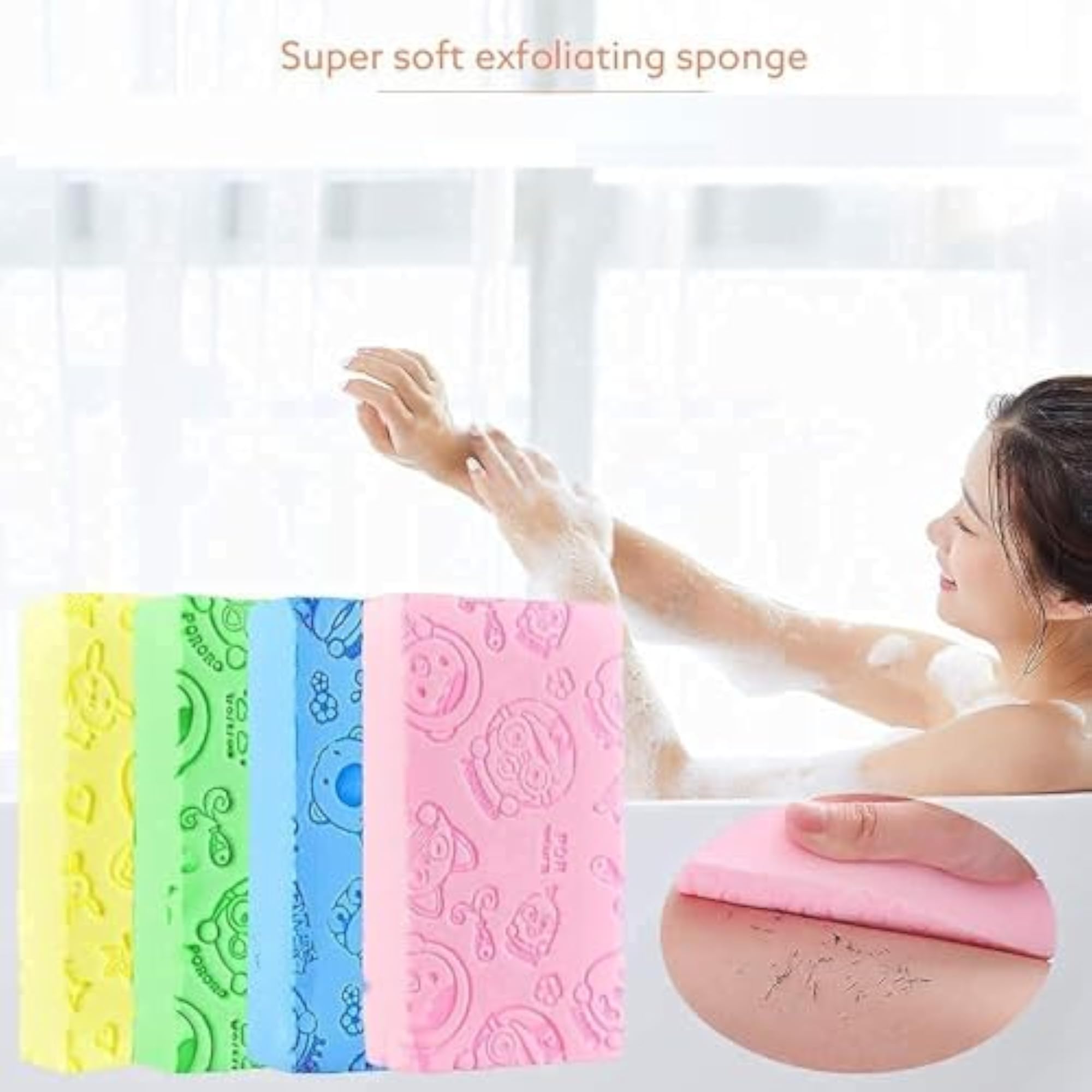 Japanese Bath Scrubber Sponge for Shower, Dead Skin Remover