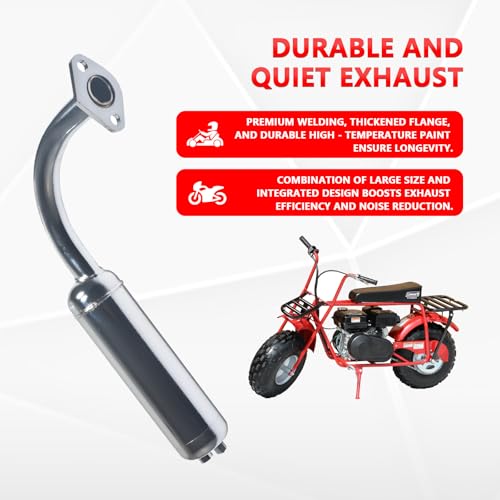 Image of Exhaust with Muffler for Predator 212cc 196cc 6.5HP Go Kart Mini Bike for Coleman CT200U BT200X CT200u-ex Mini Bike for Honda GX160 GX200 Go Kart