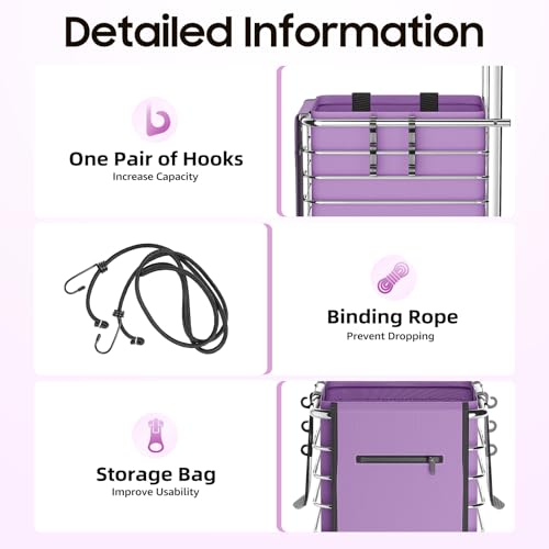 Großer faltbarer Einkaufstrolley mit 8 Rädern, mit wasserdichter Oxford-Tasche, robuster Aluminiumrahmen, leicht und einfach zu manövrieren, für Einkäufe und den Außenbereich – Bild 6