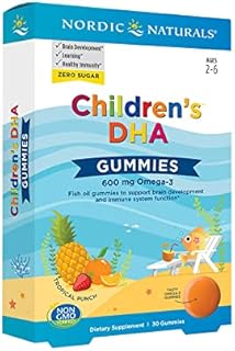 Nordic Naturals Children’s DHA Gummies, Tropical Punch - 30 Gummies for Kids - 600 mg Total Omega-3s with EPA & DHA - Brain Development, Learning, Healthy Immunity - Non-GMO - 30 Servings