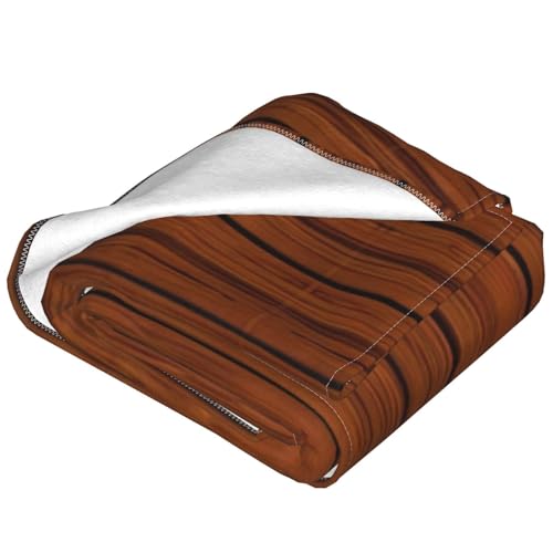 Couverture en flanelle marron motif bois plaid doux 150x200cm pour lit et canapé