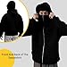 Unisex Balaclava Ninja Zipper Hoodie, Double Hooded Hoodie with Mask, Fashion Double Ski Mask, Y2k Jacket (Dark Blue,XX-Large)