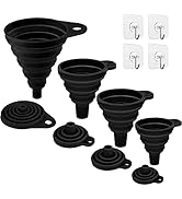 Küchen Trichter, 4 Größen Trichter Faltbar, Silikon Trichter für Bier Flüssigkeiten Übertragung (...