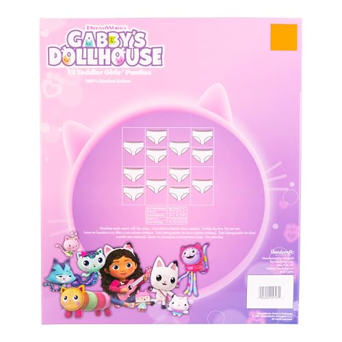 DreamWorks Gabby's Dollhouse Girls' 12-PK of 100% Cotton Panties in Advent Box Makes Holidays & Potty Training Fun, Sizes 2/3T, 4T & 5T, 12-Pack4