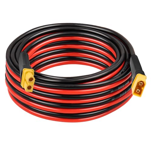 Kimbluth 10AWG 15FT XT60 Extension Cable 2 3 5 10 15 20 25 30 35 40 50 75 100FT XT60 Female to Male Connector for Portable Power Station Solar Panel RC Battery