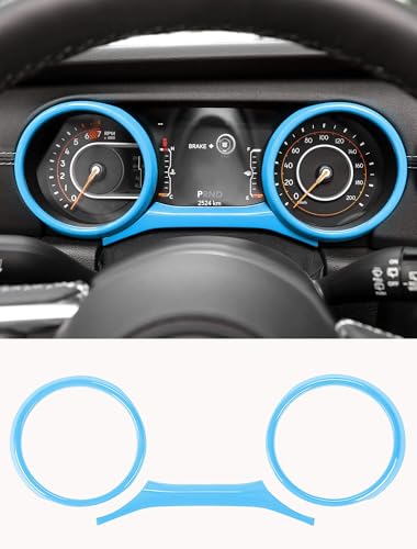 Savadicar Sky Blue Interior Accessories - Instrument Panel Trim Set for 2018-2023 Jeep Wrangler JL JLU 4XE & Gladiator JT - Solid Color Interior Decor Upgrade Option, 3-Piece