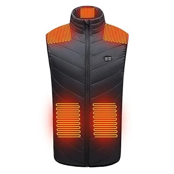 Verwarmd vest Unisex winter verwarmd vest USB-verwarmingsjack met 3 instelbare temperaturen Verwarmingsvest Power Bank Verwarmde jas Verwarmde vestjas voor wandelen Fietsen Jagen
