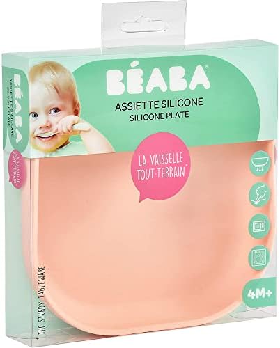 Béaba - Silicone Feeding Suction Plate - for Babies and Children - Pink