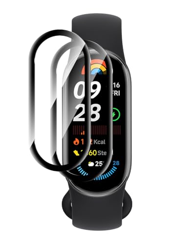 Xiaomi Smart Band 9�Ή� �ی�t�B�����u2���v�V���I�~ �X�}�[�g�o���h9�Ή� �t���ی�t�B���� Mi band 9�Ή� �ی�V�[�g Xiaomi Mi band 9�Ή� �t�B���� ���� 3D�Ȗʕی� �_�PMMA���f�� �����C�� �d�x4