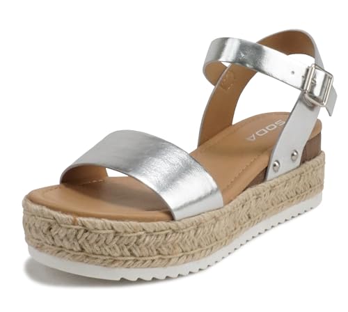 Image of Soda CLIP ~ Women Open Toe Ankle Strap Platform Espadrille Sandal