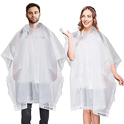 2 Piezas Chubasqueros Impermeable, Ponchos Imperme...: 【Alta Calidad de Poncho】Hecho de 100% EVA,un material respetuoso con el medio ambiente, el chubasquero transparente para lluvia no es tóxico, no tiene olor e inofensivo,100% resistente al agua y de secado rápido. 【Gran capacidad】La parte posterior de...