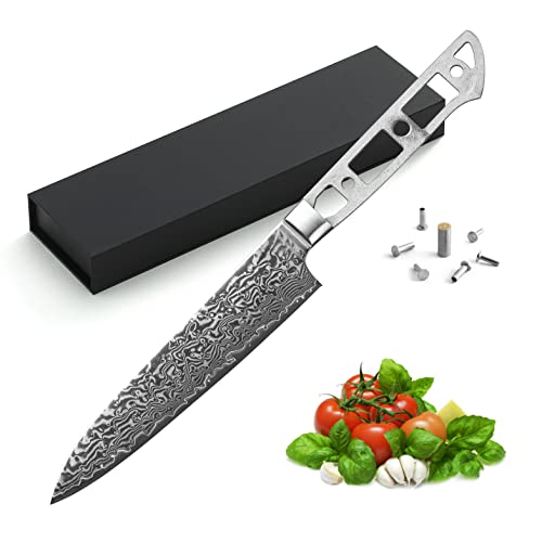 KATSURA Woodworking Project Kit – Petty Utility Chef Knife Blank – 6.5 Inch – Japanese Premium AUS 10, 67 Layers Damascus Steel – Perfect for Woodworkers, Crafters – Includes a Handcrafted Gift box