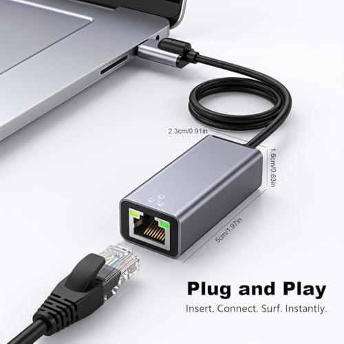 Image of Verilux RJ45 Ethernet Adapter PD 20W 480Mbps 50CM Compatible with iOS Devic