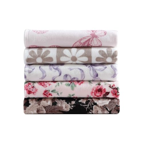 Image of Betsey Johnson - Twin Blanket, Ultra-Soft Plush Bedding, Oversized Soft Blanket, Dorm Essentials (Vintage Floral Pink)