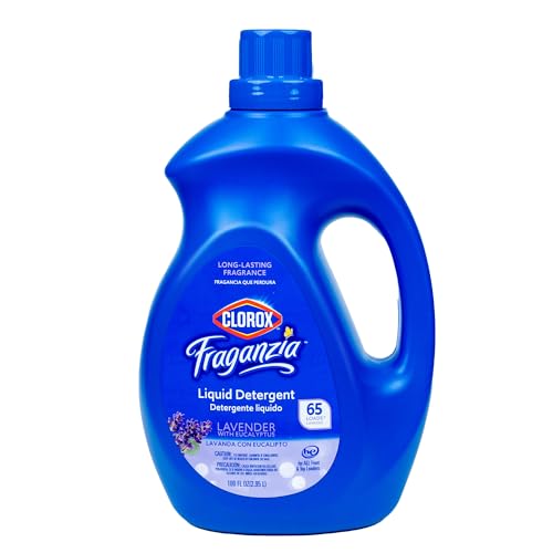 Clorox Fraganzia Liquid Laundry Detergent in Lavendar Scent - HE Compatible for All Front and Top Load Washing Machines, High Efficiency Laundry Detergent Compatible, 100 Fl Oz