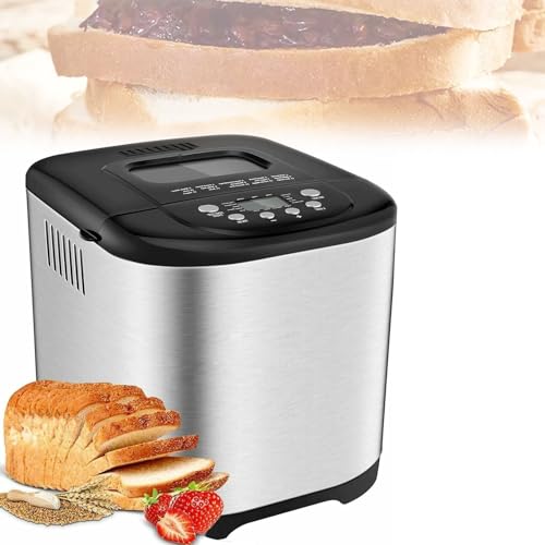 Panificadora inteligente de 650 W, máquina de pan automática profesional de 1000 g con dispensador de frutos secos, 15 programas de cocción, temporizador de 15 horas, máquina portátil para hornear p
