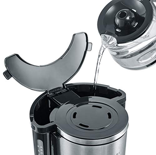SEVERIN KA 4822 Cafetera Type para filtros de Café Molido, 10 tazas incluye jarra de cristal, acero inoxidable/negro - Imagen 8