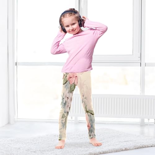 Bolaz Toddler Girls Leggings Printed Yoga Pants Leggings Blue Pink Flower for Kids4