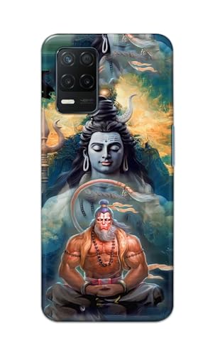 Image of PRINTFIDAA Printed Hard Back Cover Case for Realme 8 5G | Realme 8S 5G | Realme Narzo 30 5G | Realme 9 5G Back Cover (Lord Shiva and Hanuma) -112