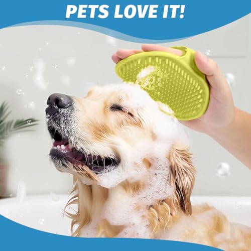 Hundebürste kurzhaar (3er Set), für Hunde und Welpen zur Fellpflege und Massage, Fellwechsel-Helfer beim Hund, Reinigt Haare und Fell gründlich für schonende Fellpflege. Blau, Gelb und Rot